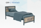 Кровать City с печатью 90х200 - Купить кровать в Екатеринбурге недорого